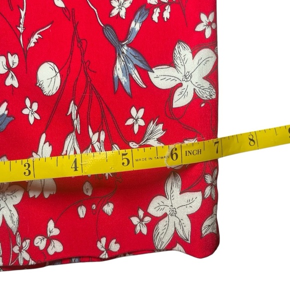 Soft Surroundings Red Floral Pants Womens Large Ponte Bold Career Work Stretch - Picture 8 of 8
